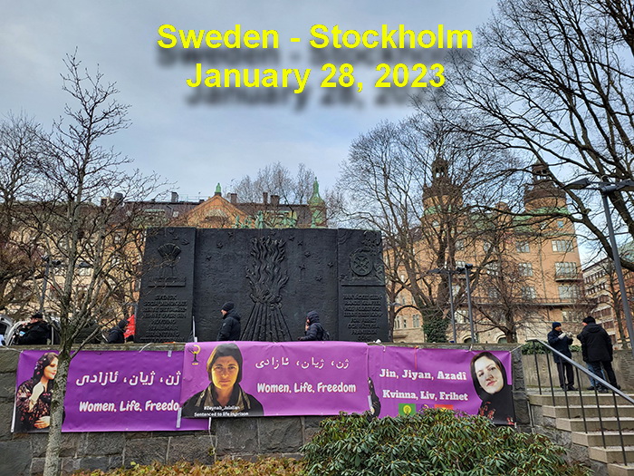 Joint statement in the demonstration in Sweden – Stockholm; Text in English-Swedish-Persian + Sound and Picture files in Swedish and pictures