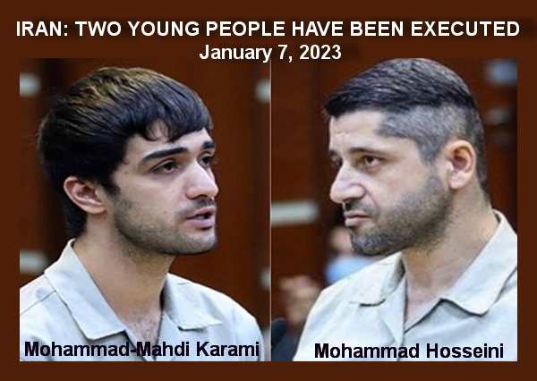 TWO YOUNG PEOPLE HAVE BEEN EXECUTED IN IRAN!