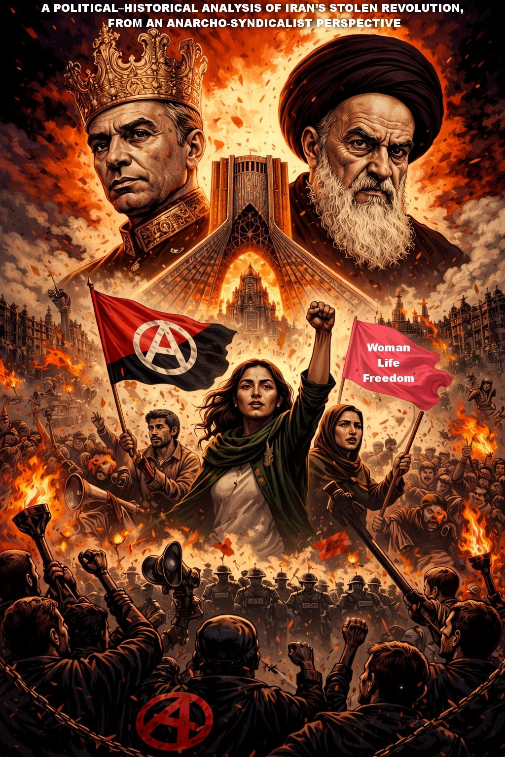 تحلیلِ سیاسی–تاریخی انقلابِ دُزدیده‌شده در ایران، از دیدگاهِ آنارکوسندیکالیستی